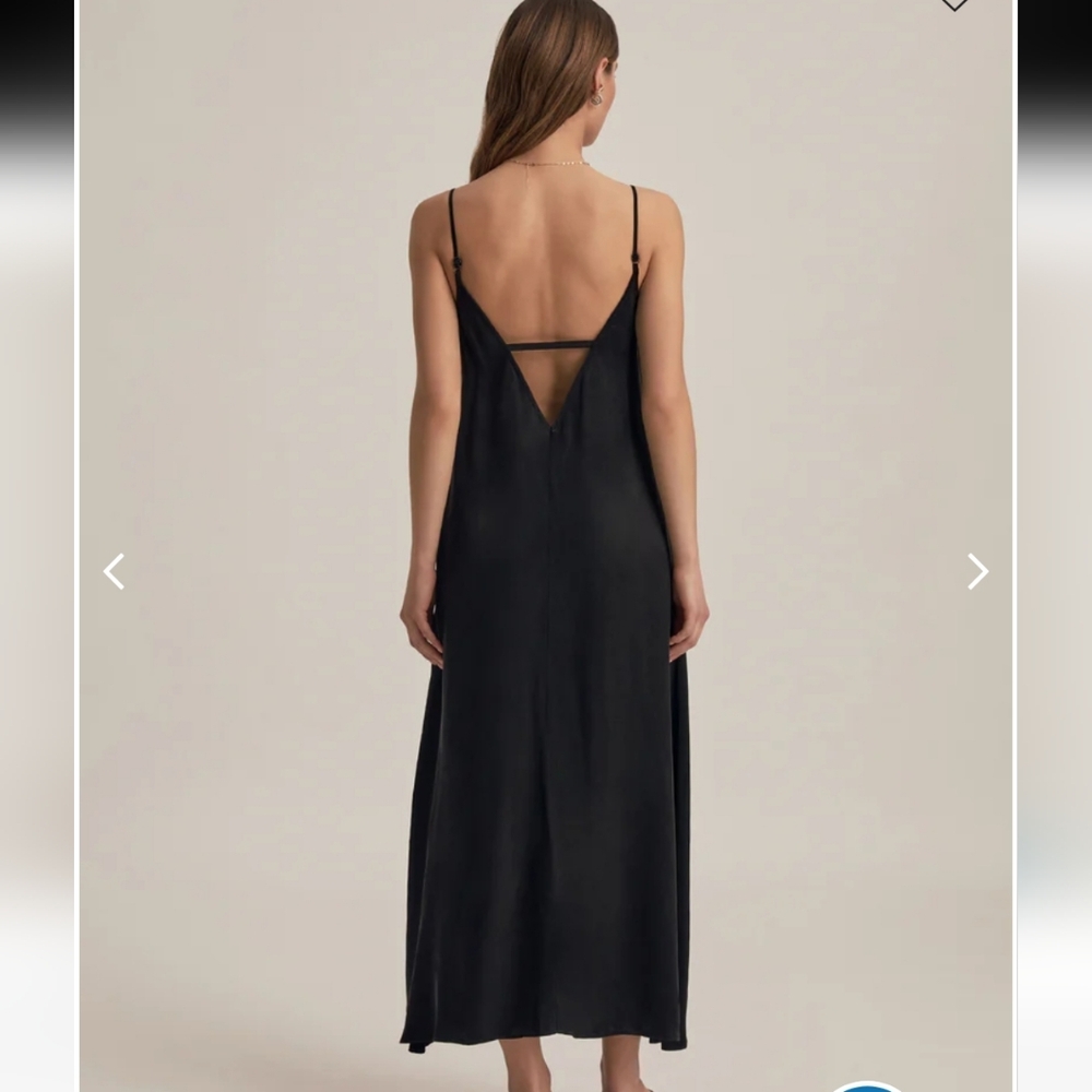 Favorite Daughter Classic Black Maxi Slip Dress Size Medium - Picture 10 of 14
